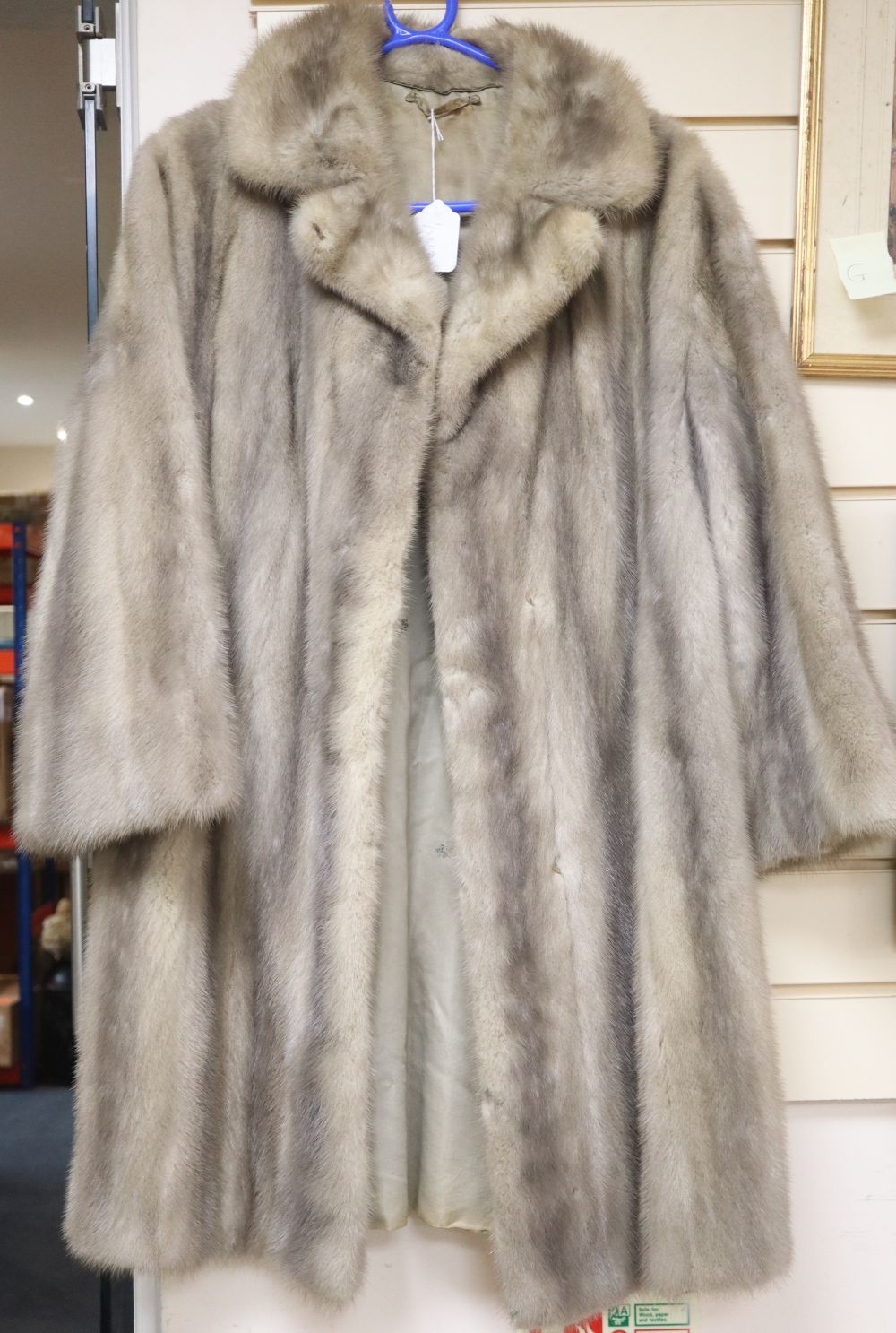 A silver grey mink jacket